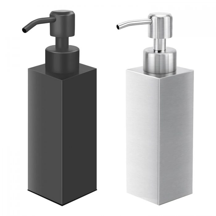 Square Soap Dispenser Stainless Steel Leak Proof Pump Metal Lotion Bottle