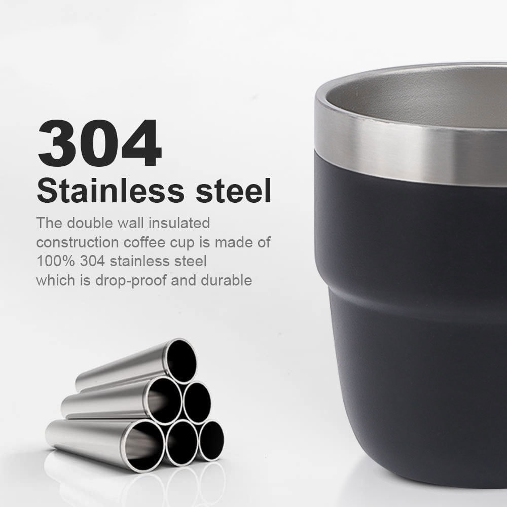 4-Pack 8oz Stainless Steel Tumblers – 18/8 Stainless Steel – Chip/Break Resistant – Silver