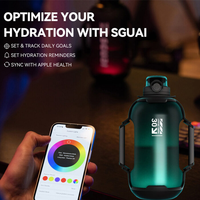 Athletic Smart Water Bottle with Hydration Reminder Track Daily Intake Large Capacity