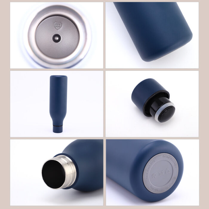 Double Wall Insulated Water Bottle Stainless Steel Portable Thermos with Strap
