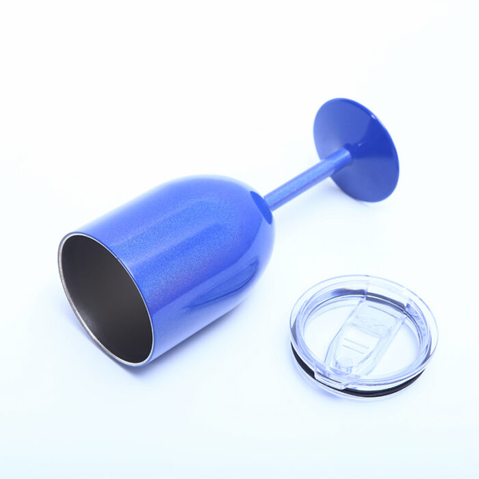 Stainless Steel Wine Glasses Tumbler Double Wall Insulated Goblet with Lid