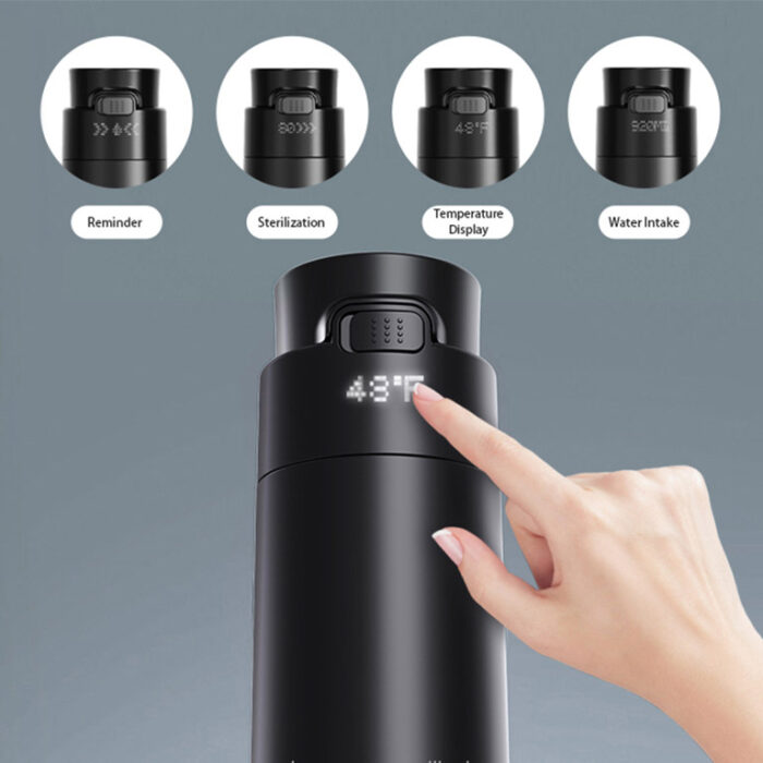 Smart Water Bottle with UVC & APP Intake Record Drink Reminder LED Temperature Display