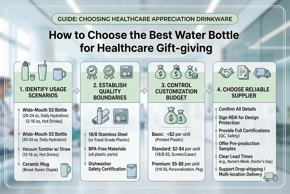 how to customize water bottles for healthcare gift giving