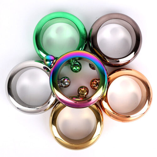 3.5oz Portable Bracelet Shape Hollow Round Hip Flask Smooth Stainless Steel Wine Pot for Party