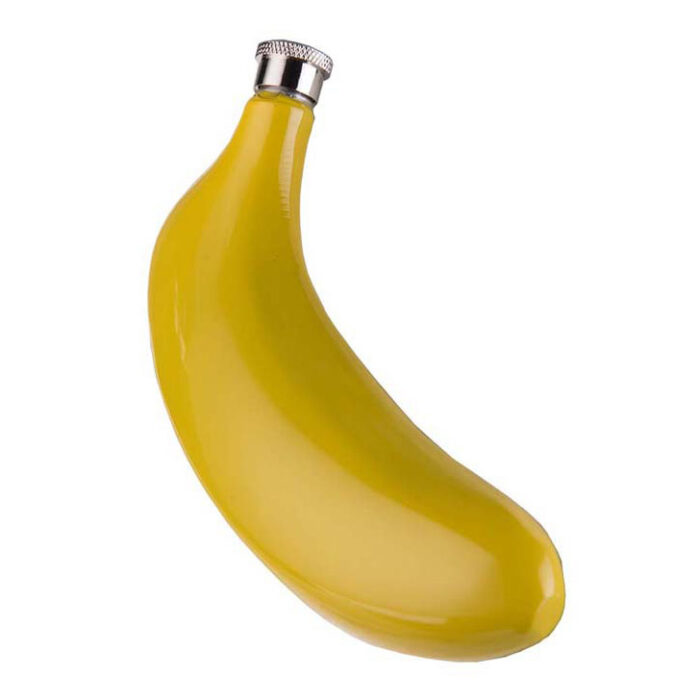 5 oz Pocket Hip Flask Portable Banana Shaped Alcohol Whiskey Bottle Stainless Steel Lightweight