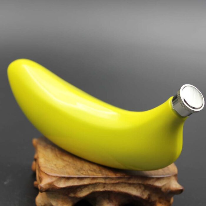 5 oz Pocket Hip Flask Portable Banana Shaped Alcohol Whiskey Bottle Stainless Steel Lightweight
