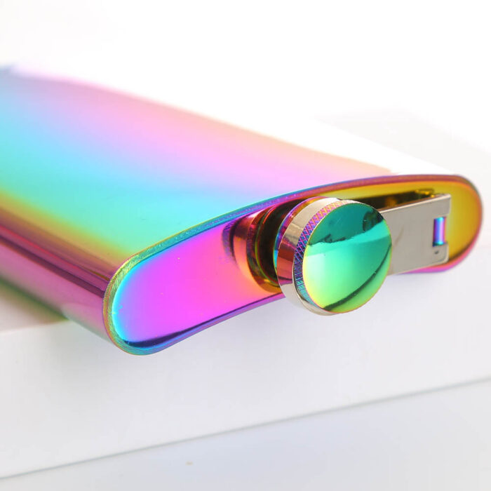 8 oz Stainless Steel Hip Flask Seven Color Electroplated Mini Portable for Barbecue Bar Party