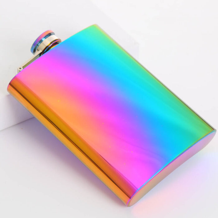 8 oz Stainless Steel Hip Flask Seven Color Electroplated Mini Portable for Barbecue Bar Party