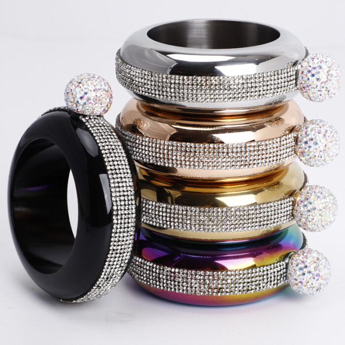 Bracelet Hip Flask Creative 304 Stainless Steel Whisky Liquor Bottle for Women Crystal Surround