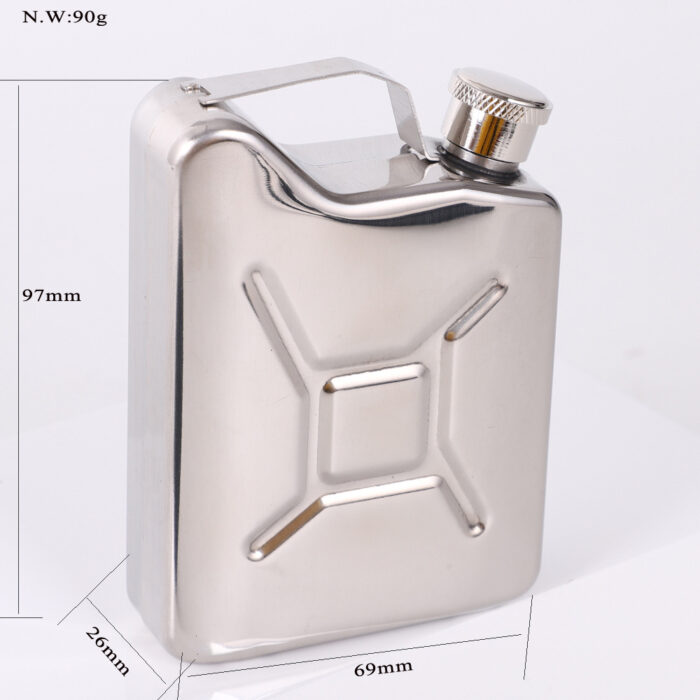 Creative Gas Can Shaped Hip Flask Portable Whisky Wine Pot for Men and Women Stainless Steel