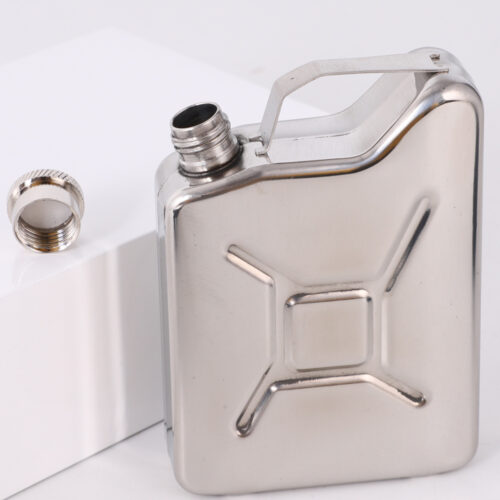 Creative Gas Can Shaped Hip Flask Portable Whisky Wine Pot for Men and Women Stainless Steel