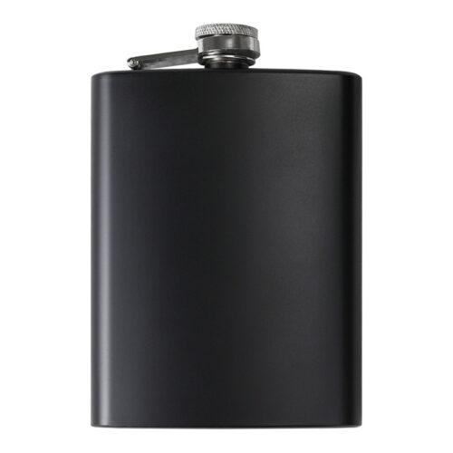 Customized Hip Flask for Liquor Whiskey Alcohol Matte Black Stainless Steel Leakproof