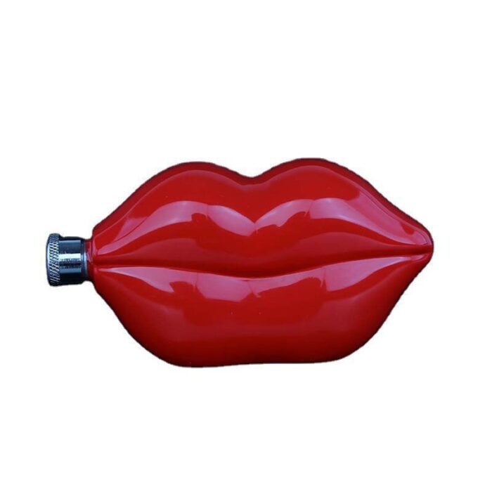 Lip Shaped Hip Flask Small Pocket Stainless Steel Drinkware Odd Novelties For Drinks Alcohol