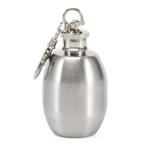 Mini Hip Flask With Keychain Stainless Steel Portable Wine Jar Shaped Whiskey Liquor Container
