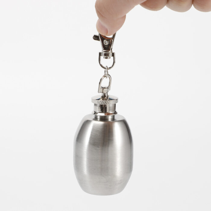 Mini Hip Flask With Keychain Stainless Steel Portable Wine Jar Shaped Whiskey Liquor Container