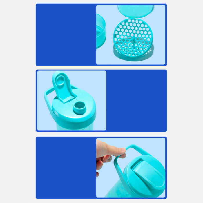 Shake Cup for Protein Powder with Storage Sports Water Bottle with Pill Tray Leak Proof
