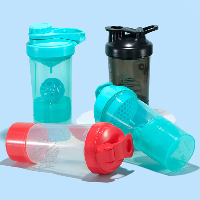 Shake Cup for Protein Powder with Storage Sports Water Bottle with Pill Tray Leak Proof
