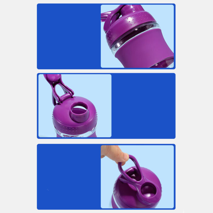 Shaker Bottle with Leak-Proof Lid and Portable Handle for Protein Powder Mixing Supplements