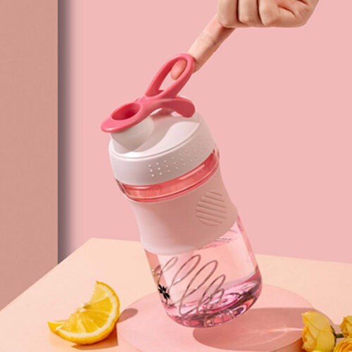 Shaker Bottle with Leak-Proof Lid and Portable Handle for Protein Powder Mixing Supplements