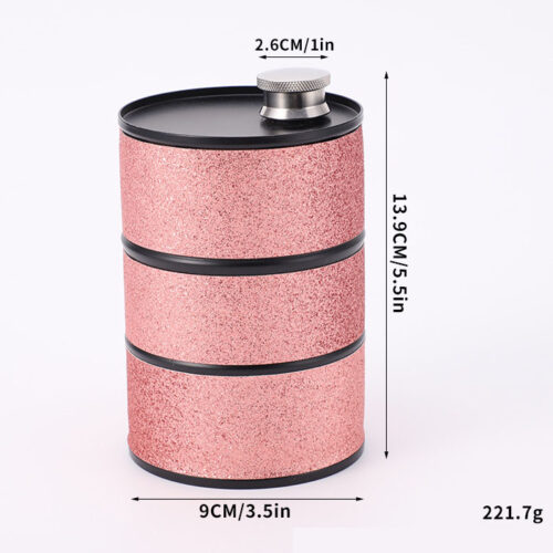 Stainless Steel Oil Drum Hip Flask 750ml Beer Barrel Wine Bottle Whiskey Liquor Container