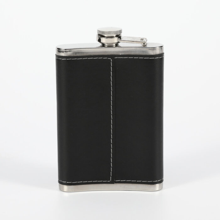 Wholesale PU Wrapped Stainless Steel Leather Hip Flask for Whisky for Men Women Travel Gift