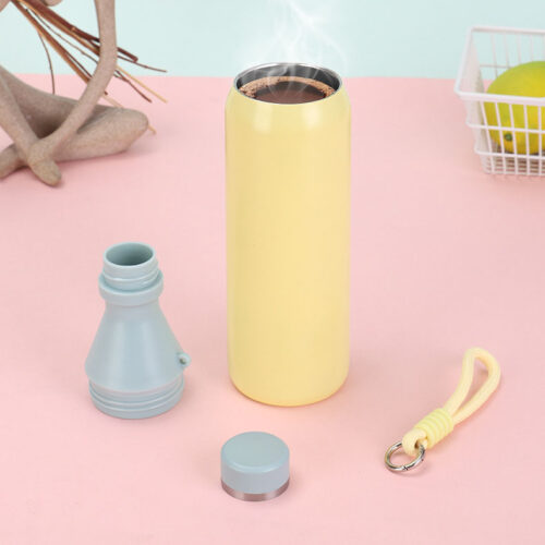 500ml Portable Vacuum Thermos Stainless Steel Travel Tumbler with Carrying Rope
