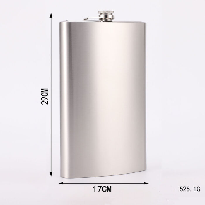 64 oz Large Capacity Whiskey Hip Flask Stainless Steel with Leather Cover for Outdoor Liquor Drinking