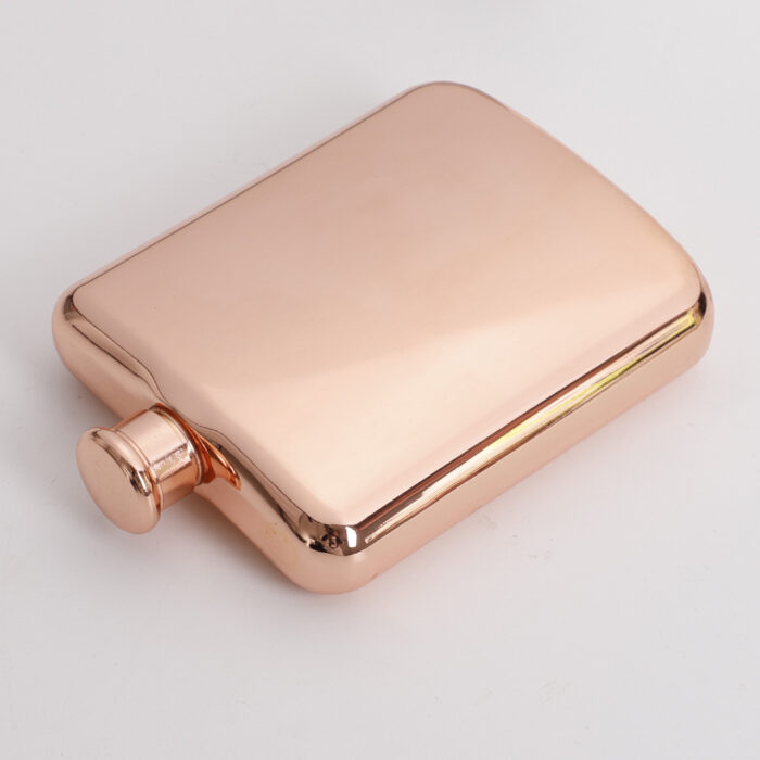 7oz Portable Thickened Stainless Steel Hip Flask Electroplated Rose Gold Square Shape for Camping