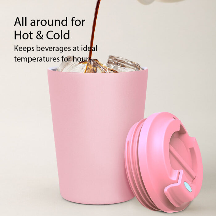 Custom 12 oz Insulated Travel Tumbler Double Wall Stainless Steel Reusable Leak-Proof Coffee Mug