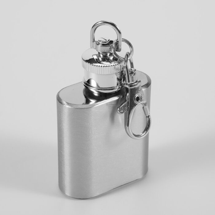 Custom Mini Stainless Steel Hip Flask Pocket Size Whiskey Bottle with Keychain for Men Women