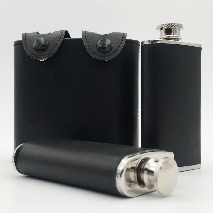 Double 3oz PU Leather Hip Flasks Wholesale Custom Couple Liquor Containers for Outdoors S4006A99