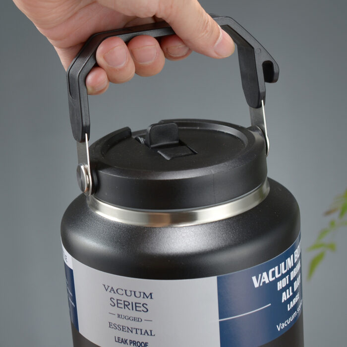 Double Wall Vacuum Thermos Jug Stainless Steel Water Bottle with Handle for Gym Sports