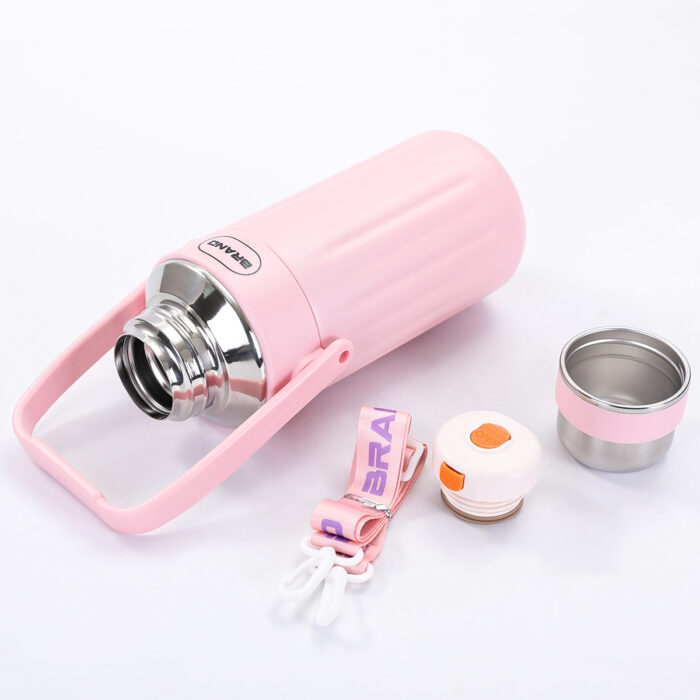 Hot and Cold Thermos Bottle Large Capacity Outdoor Water Jug Stainless Steel with Handle