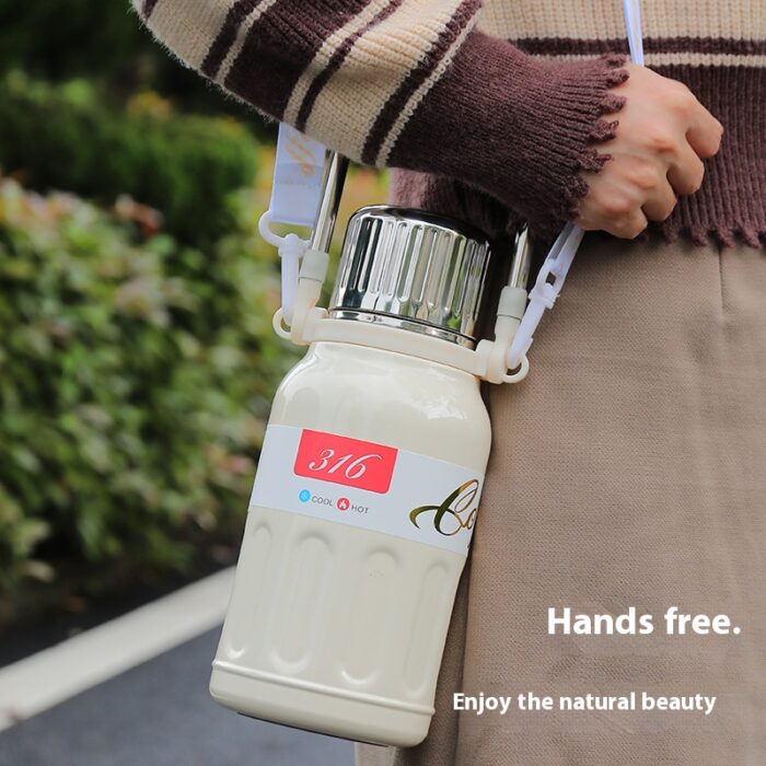Large Capacity 316 Stainless Steel Portable Thermos Bottle Outdoor Water Jug with Handle