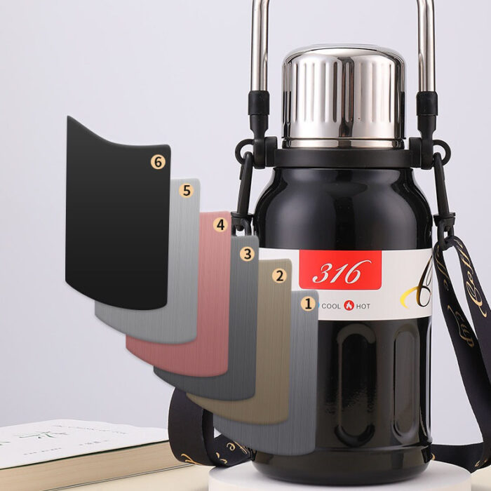 Large Capacity 316 Stainless Steel Portable Thermos Bottle Outdoor Water Jug with Handle