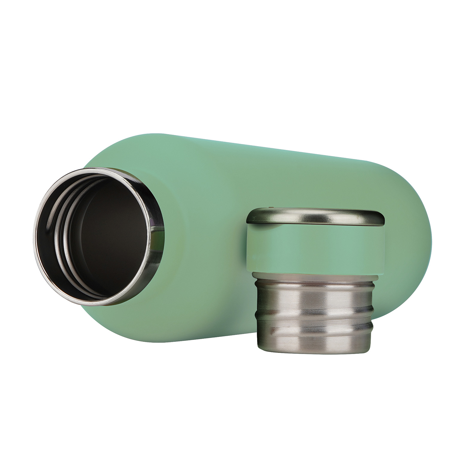 Standard Mouth Water Bottle Soft Touch Stainless Steel Metal Handle Hydro Vacuum Flask