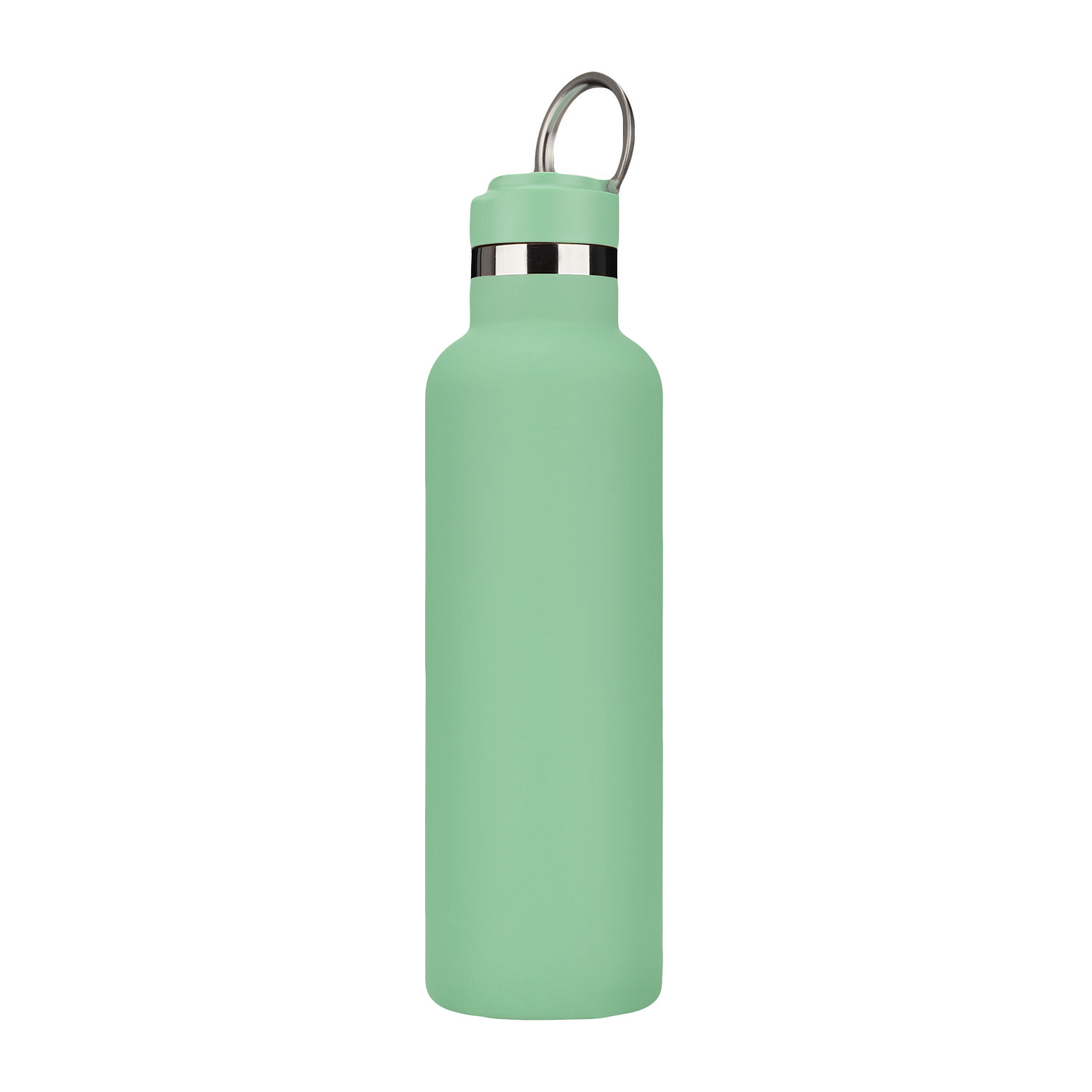 Standard Mouth Water Bottle Soft Touch Stainless Steel Metal Handle Hydro Vacuum Flask