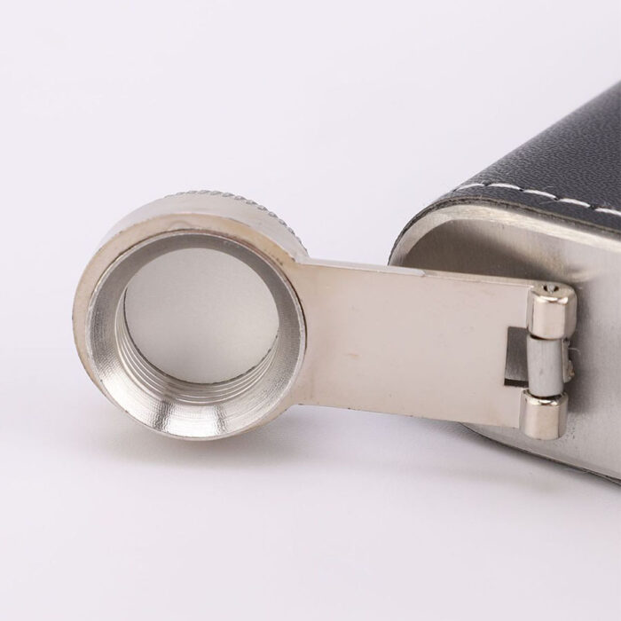 Wholesale Portable Thickened Hip Flask Mini Curved Stainless Steel Wine Bottle with Leather Sleeve