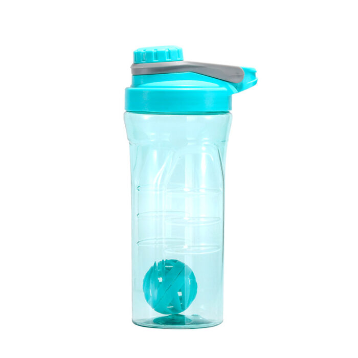 Gym Protein Shaker Cup Fitness Plastic Sports Water Bottle with Whisk Ball for Mixing Supplements