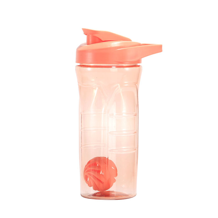 Gym Protein Shaker Cup Fitness Plastic Sports Water Bottle with Whisk Ball for Mixing Supplements