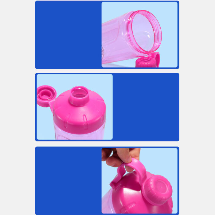 Gym Protein Shaker Cup Fitness Plastic Sports Water Bottle with Whisk Ball for Mixing Supplements