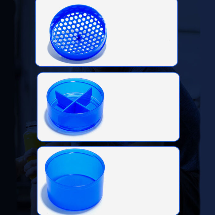 Protein Shaker Cup Gym Fitness Sports Bottle With Pill Organizer Powder Storage And Mix Ball