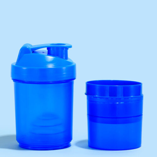Protein Shaker Cup Gym Fitness Sports Bottle With Pill Organizer Powder Storage And Mix Ball