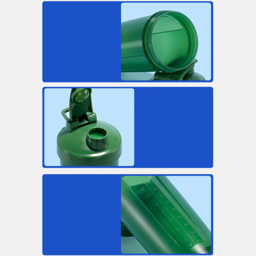 Sports Plastic Protein Shaker Bottles with Handle and Wide Mouth BPA Free Portable for Gym