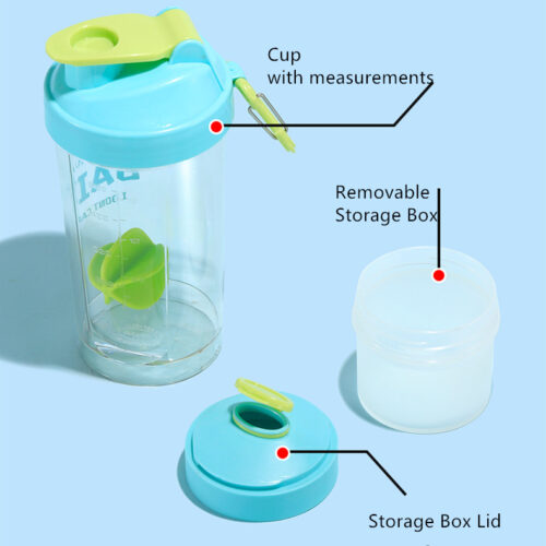 Wholesale Leak Proof Shaker Bottle BPA-Free Plastic Drinkware with Storage for Protein Powder