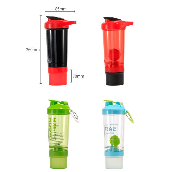 Wholesale Leak Proof Shaker Bottle BPA-Free Plastic Drinkware with Storage for Protein Powder