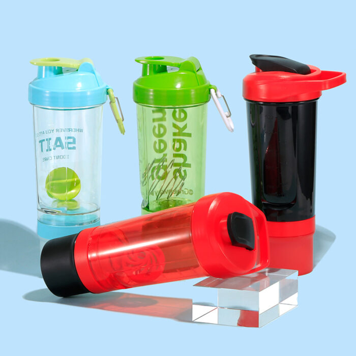 Wholesale Leak Proof Shaker Bottle BPA-Free Plastic Drinkware with Storage for Protein Powder