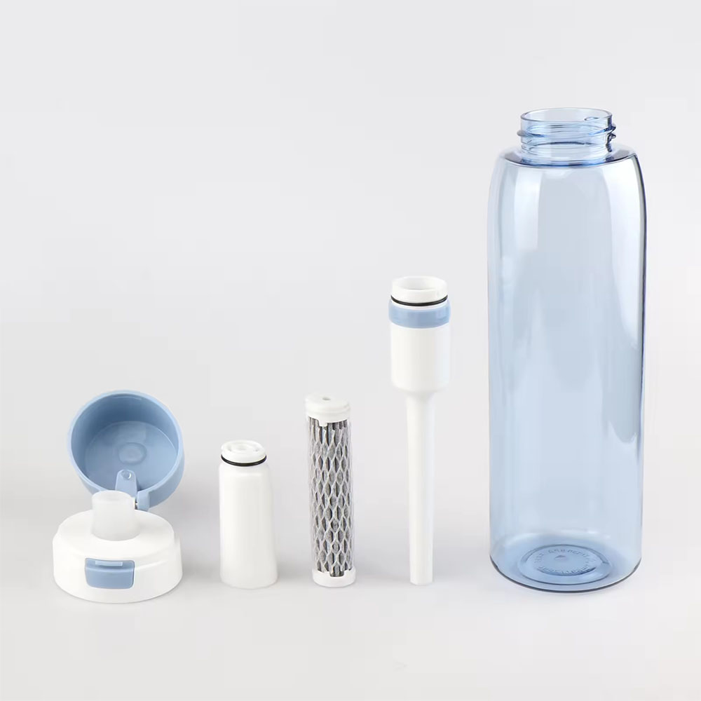 BPA-Free Portable Sports Water Bottle with Activated Carbon Filter for Travel Outdoor