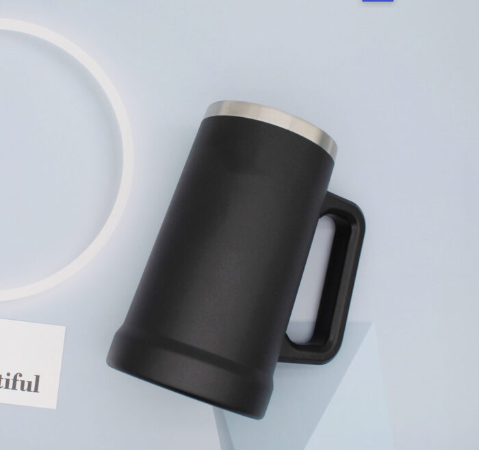 Custom Vacuum Insulated Beer Stein 304 Stainless Steel Coffee Mug with Big Grip Handle