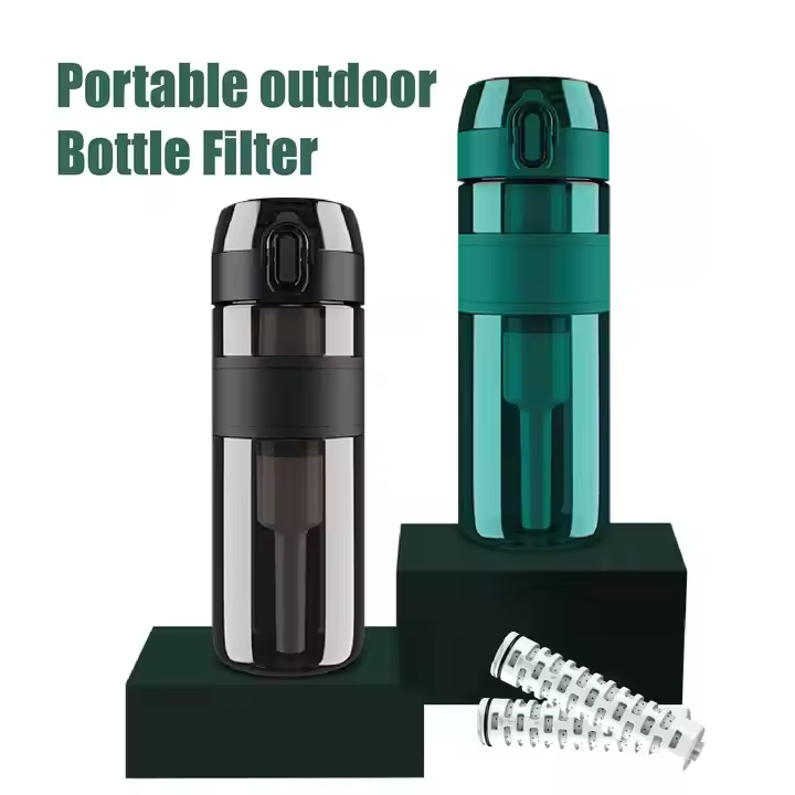 Filter Water Purifier Bottles BPA-Free Reusable for Hiking Camping Travel Direct Drinking